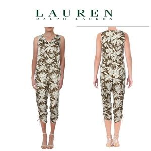 Lauren Ralph Lauren Womens Neila Printed Sleeveless Jumpsuit Olive  6